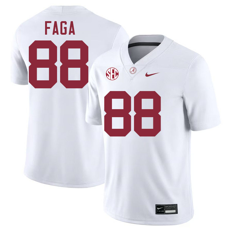 #88 Isaia Faga Alabama Jersey,University Of Alabama Crimson Tide Football Jersey,Uniforms-White
